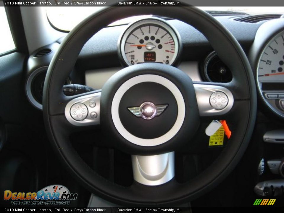2010 Mini Cooper Hardtop Chili Red / Grey/Carbon Black Photo #20
