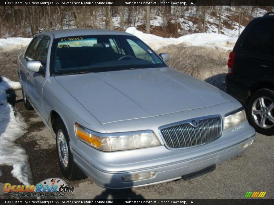 1997 Mercury Grand Marquis GS Silver Frost Metallic / Slate Blue Photo #1