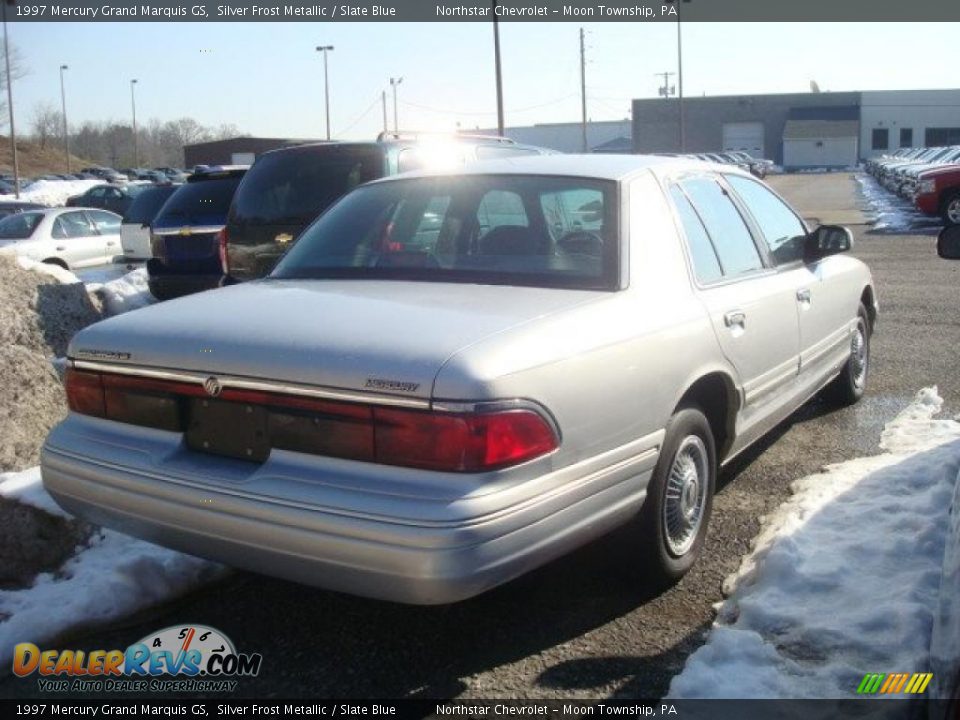 1997 Mercury Grand Marquis GS Silver Frost Metallic / Slate Blue Photo #2