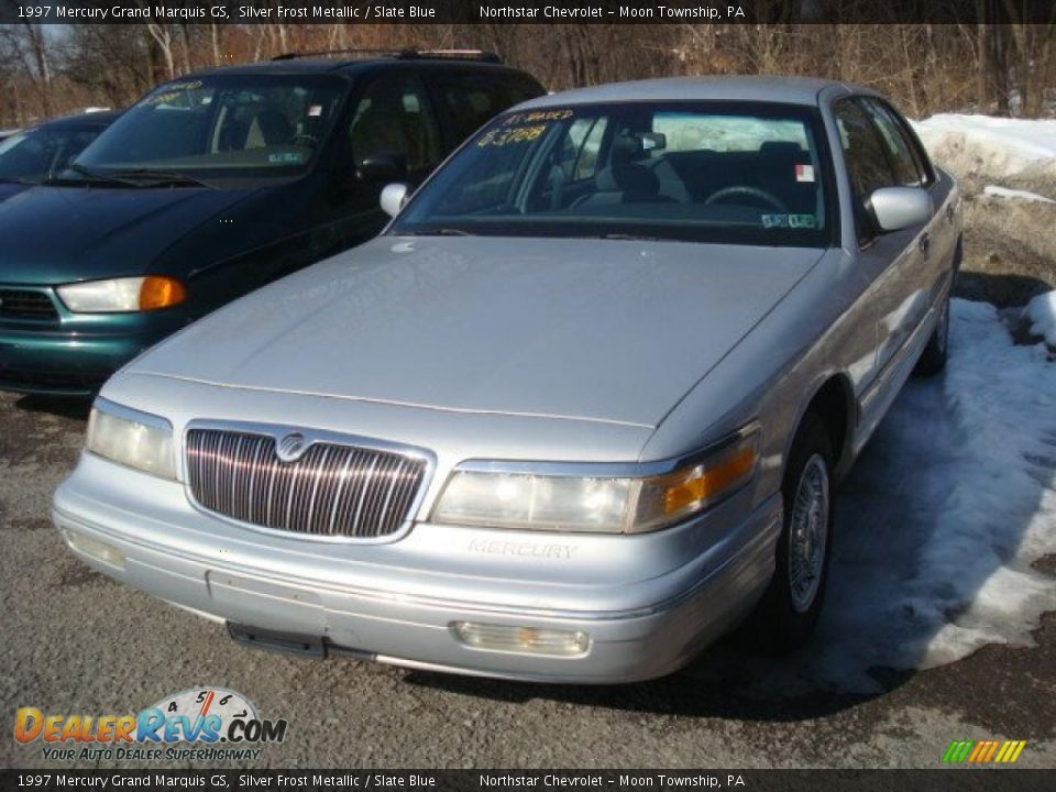 1997 Mercury Grand Marquis GS Silver Frost Metallic / Slate Blue Photo #4