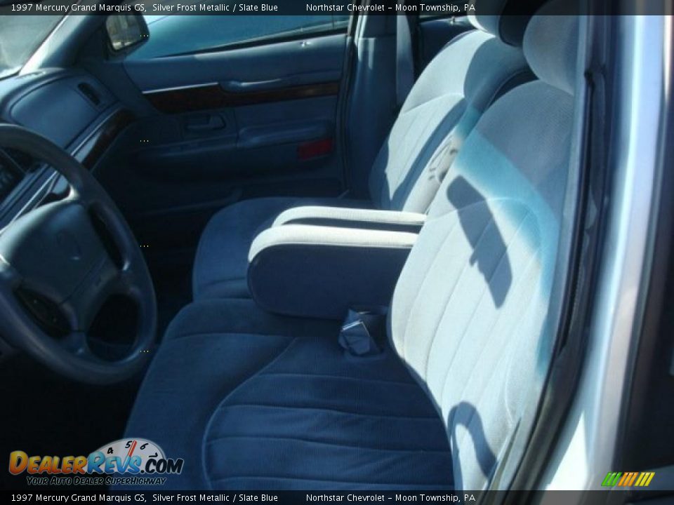 1997 Mercury Grand Marquis GS Silver Frost Metallic / Slate Blue Photo #6