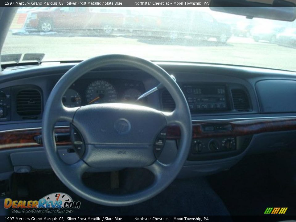 1997 Mercury Grand Marquis GS Silver Frost Metallic / Slate Blue Photo #8