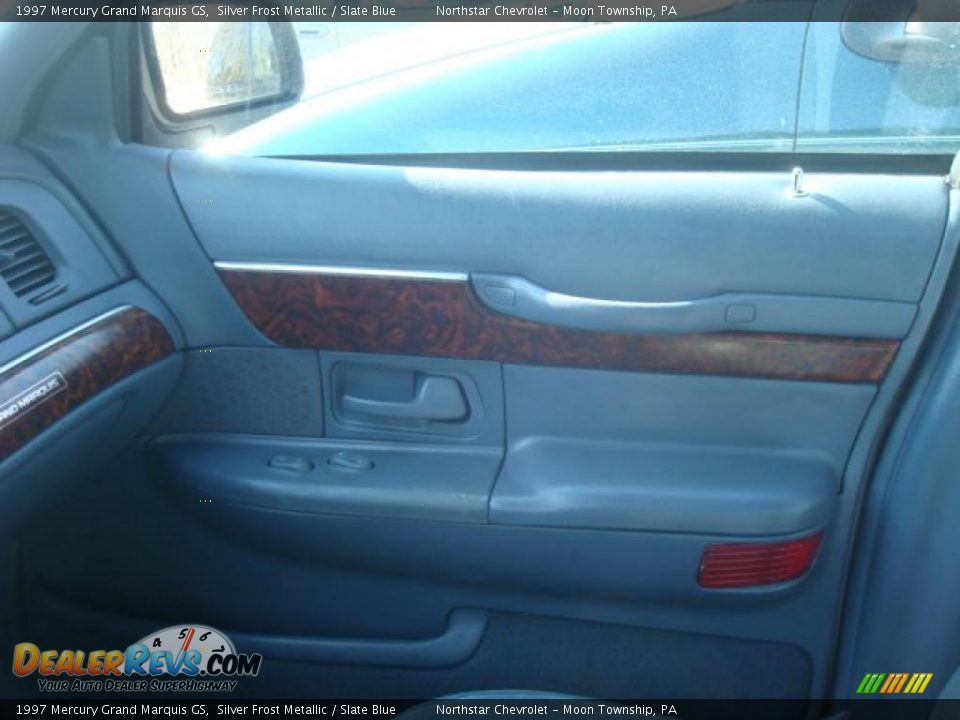 1997 Mercury Grand Marquis GS Silver Frost Metallic / Slate Blue Photo #12