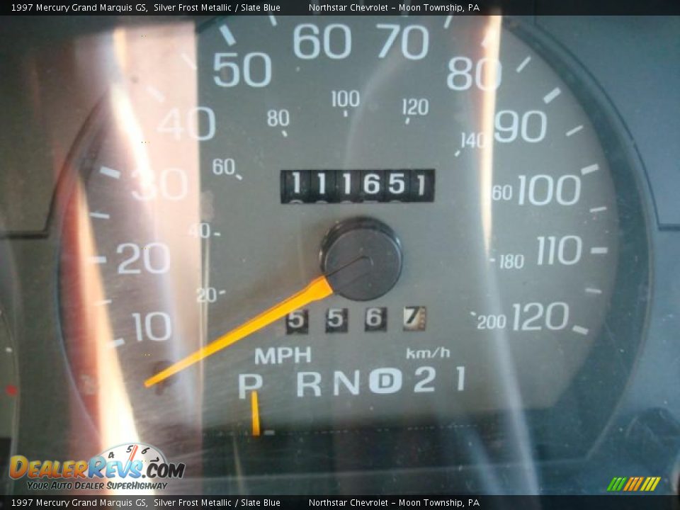 1997 Mercury Grand Marquis GS Silver Frost Metallic / Slate Blue Photo #15
