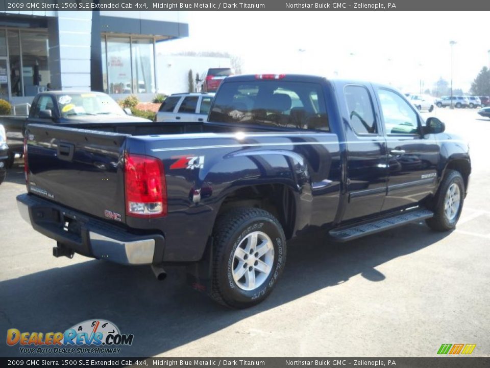 2009 GMC Sierra 1500 SLE Extended Cab 4x4 Midnight Blue Metallic / Dark Titanium Photo #2