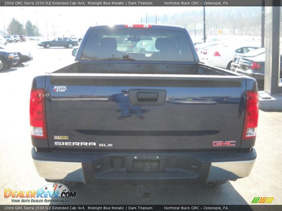 2009 GMC Sierra 1500 SLE Extended Cab 4x4 Midnight Blue Metallic / Dark Titanium Photo #3