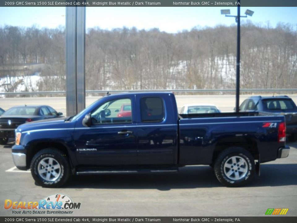 2009 GMC Sierra 1500 SLE Extended Cab 4x4 Midnight Blue Metallic / Dark Titanium Photo #5