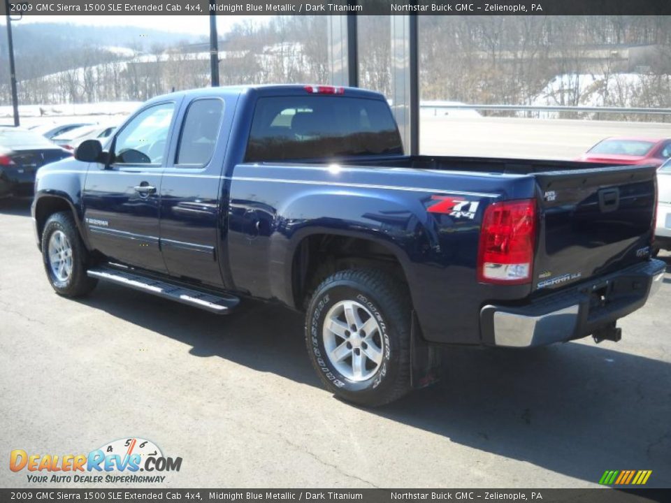 2009 GMC Sierra 1500 SLE Extended Cab 4x4 Midnight Blue Metallic / Dark Titanium Photo #6