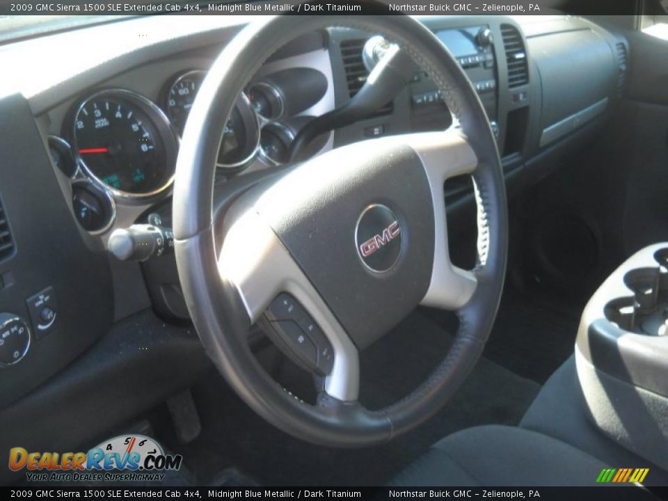 2009 GMC Sierra 1500 SLE Extended Cab 4x4 Midnight Blue Metallic / Dark Titanium Photo #8