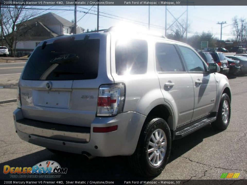 2008 Mercury Mariner V6 Premier 4WD Silver Metallic / Greystone/Stone Photo #3