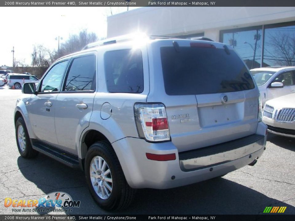 2008 Mercury Mariner V6 Premier 4WD Silver Metallic / Greystone/Stone Photo #4