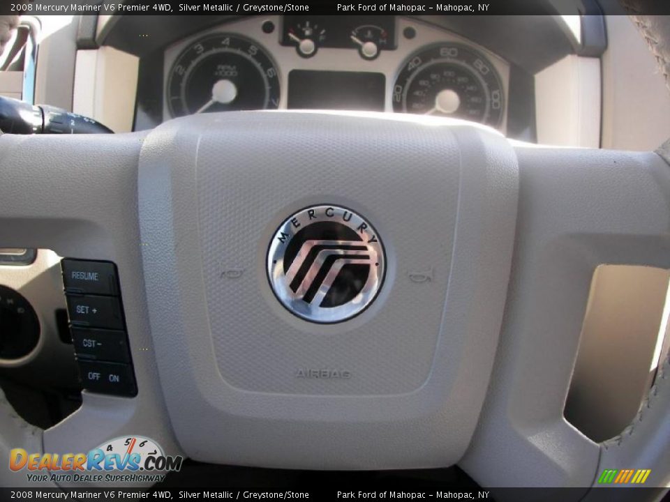 2008 Mercury Mariner V6 Premier 4WD Silver Metallic / Greystone/Stone Photo #18