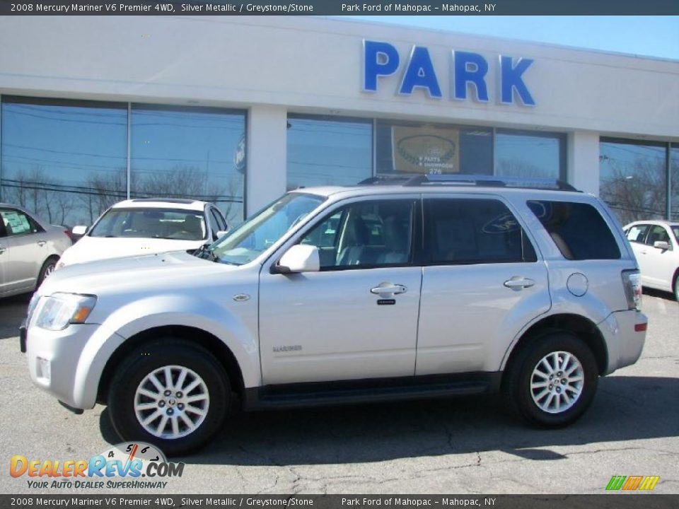 2008 Mercury Mariner V6 Premier 4WD Silver Metallic / Greystone/Stone Photo #24