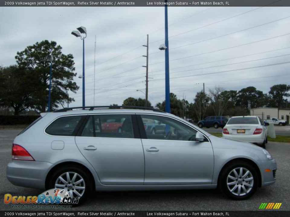 2009 Volkswagen Jetta TDI SportWagen Reflex Silver Metallic / Anthracite Photo #6