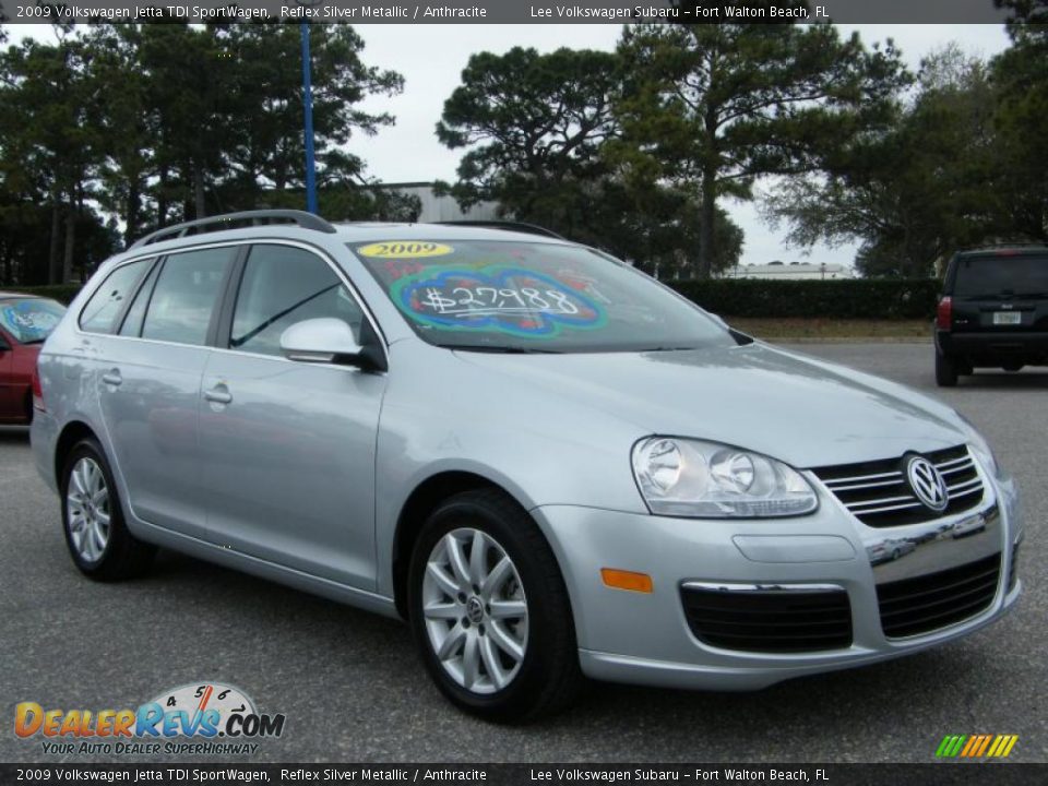 2009 Volkswagen Jetta TDI SportWagen Reflex Silver Metallic / Anthracite Photo #7