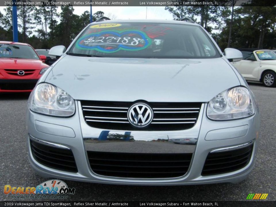 2009 Volkswagen Jetta TDI SportWagen Reflex Silver Metallic / Anthracite Photo #8