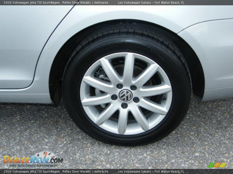 2009 Volkswagen Jetta TDI SportWagen Reflex Silver Metallic / Anthracite Photo #11