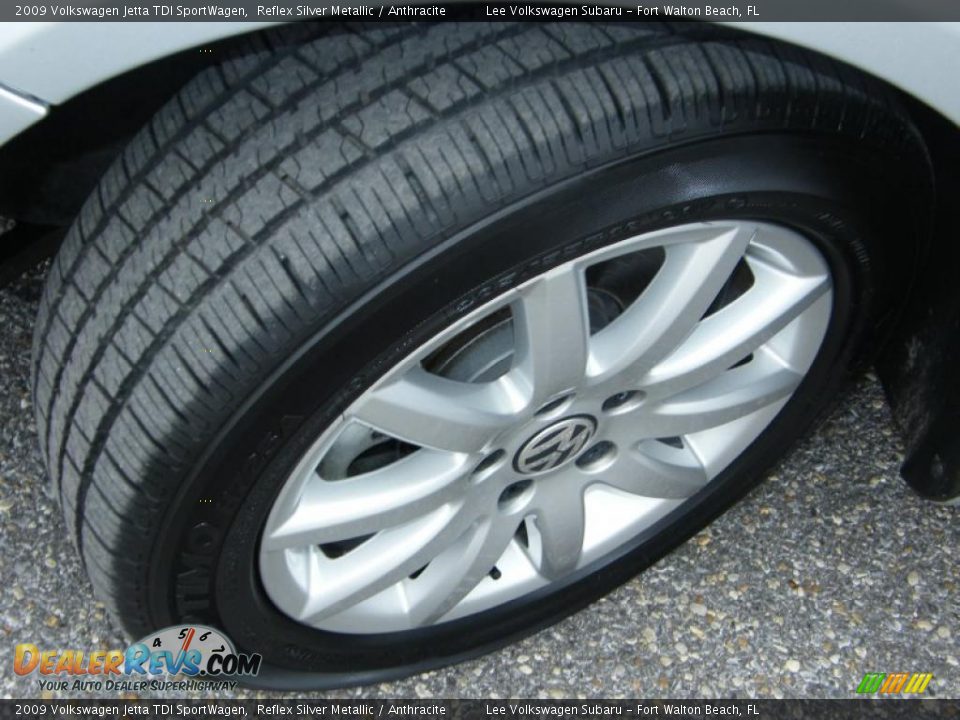 2009 Volkswagen Jetta TDI SportWagen Reflex Silver Metallic / Anthracite Photo #12