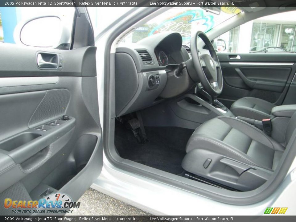 2009 Volkswagen Jetta TDI SportWagen Reflex Silver Metallic / Anthracite Photo #13
