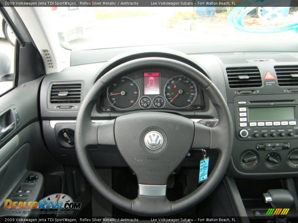 2009 Volkswagen Jetta TDI SportWagen Reflex Silver Metallic / Anthracite Photo #19