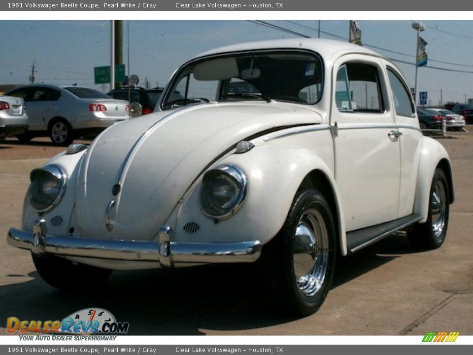 1961 Volkswagen Beetle Coupe Pearl White / Gray Photo #3