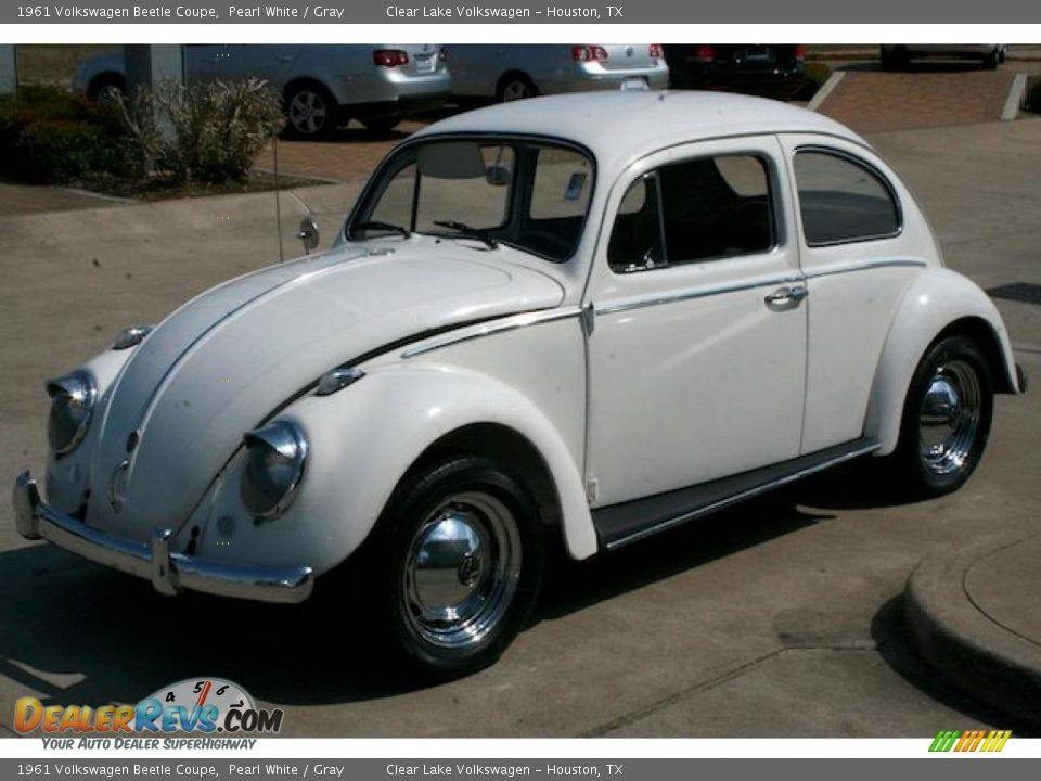 1961 Volkswagen Beetle Coupe Pearl White / Gray Photo #4
