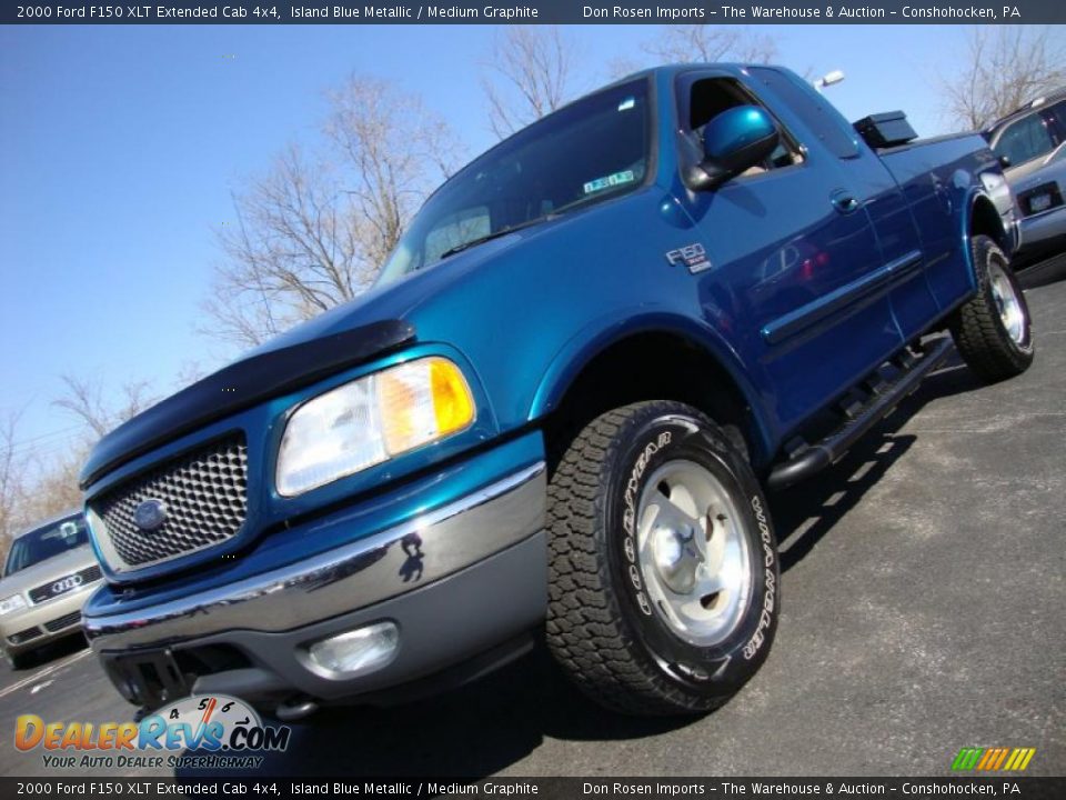 2000 Ford F150 XLT Extended Cab 4x4 Island Blue Metallic / Medium Graphite Photo #1