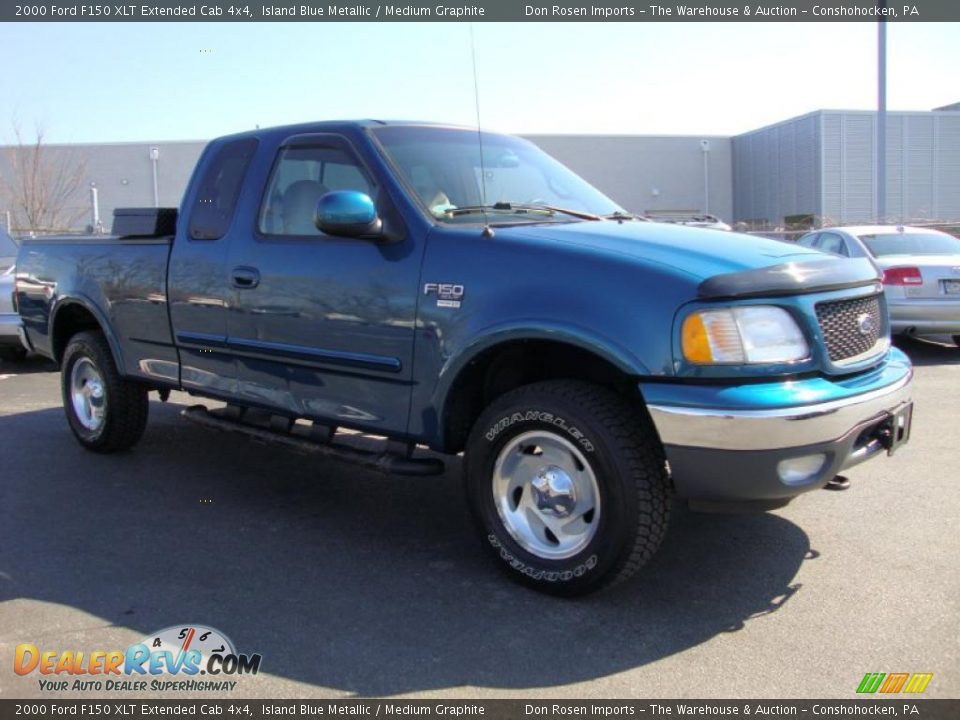 2000 Ford F150 XLT Extended Cab 4x4 Island Blue Metallic / Medium Graphite Photo #5