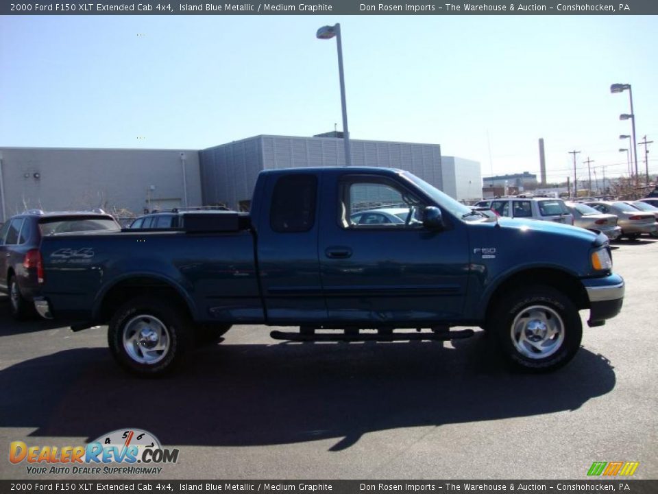 2000 Ford F150 XLT Extended Cab 4x4 Island Blue Metallic / Medium Graphite Photo #6