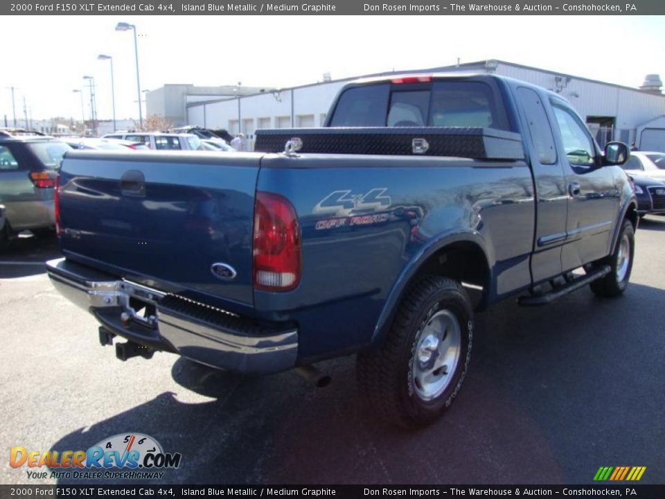 2000 Ford F150 XLT Extended Cab 4x4 Island Blue Metallic / Medium Graphite Photo #7