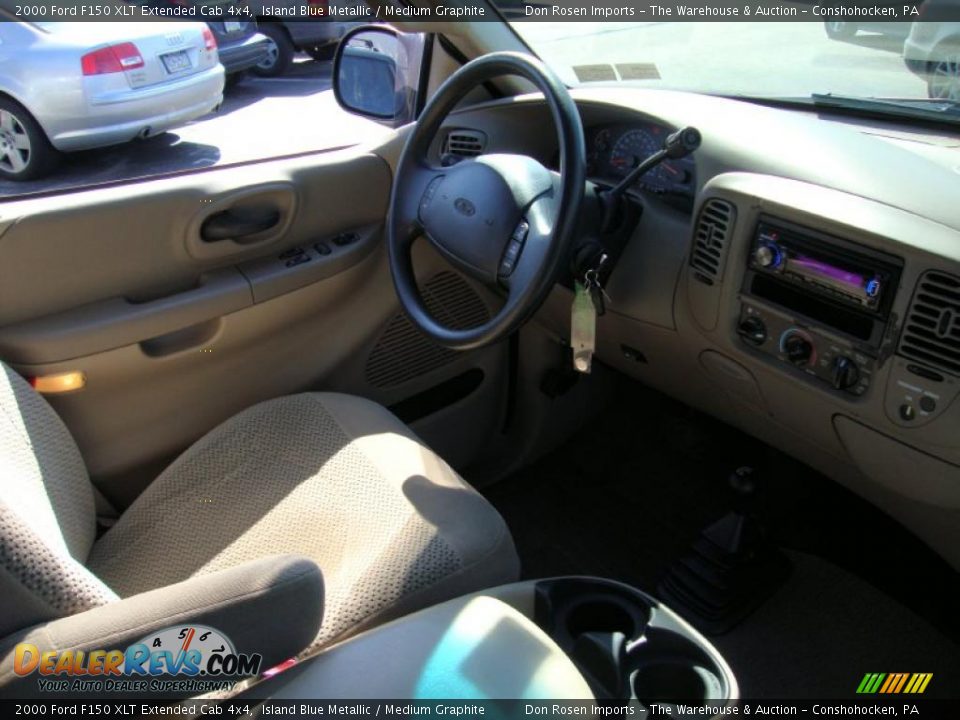 2000 Ford F150 XLT Extended Cab 4x4 Island Blue Metallic / Medium Graphite Photo #18