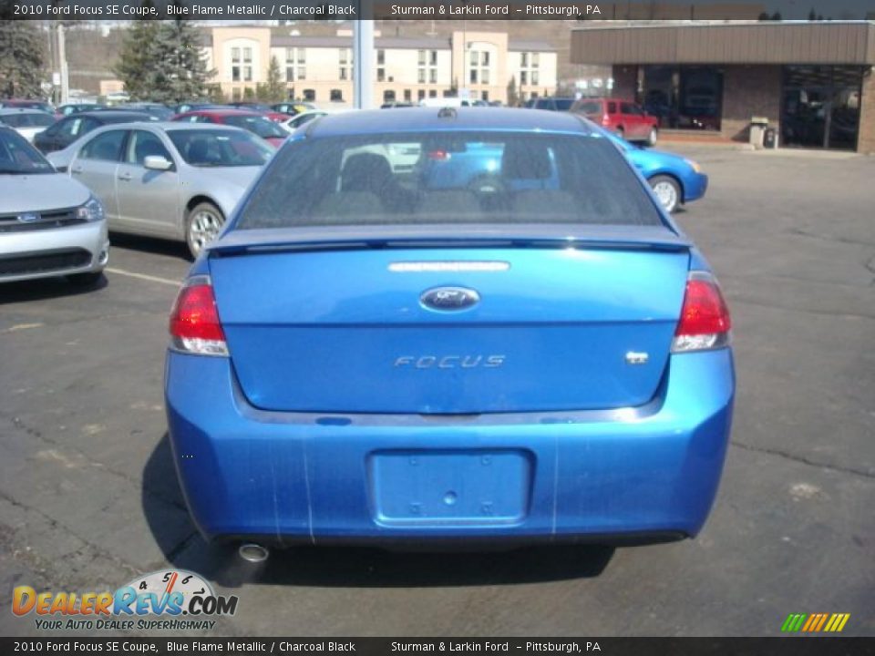 2010 Ford Focus SE Coupe Blue Flame Metallic / Charcoal Black Photo #4