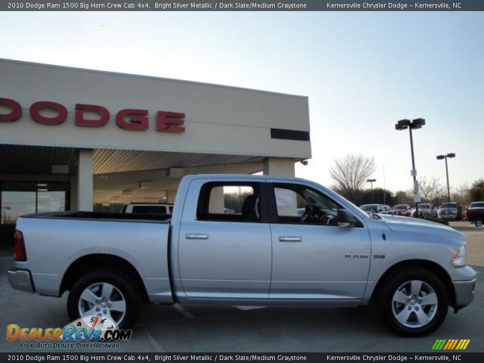 2010 Dodge Ram 1500 Big Horn Crew Cab 4x4 Bright Silver Metallic / Dark Slate/Medium Graystone Photo #2