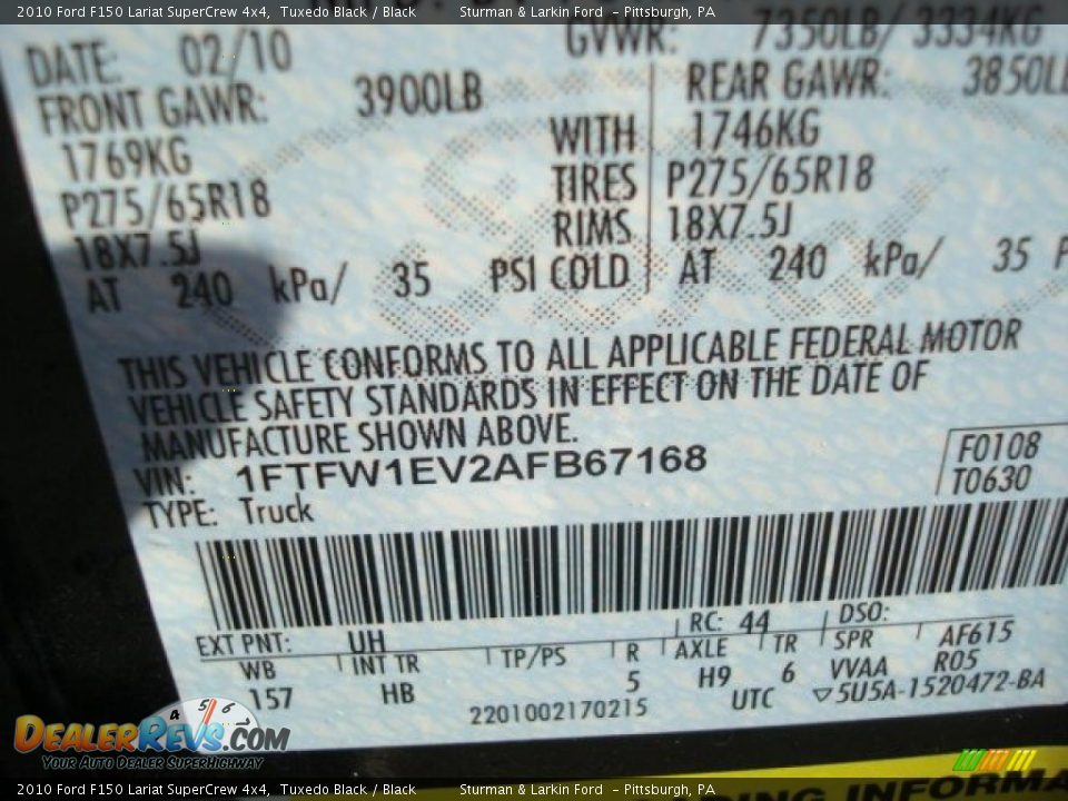 2010 Ford F150 Lariat SuperCrew 4x4 Tuxedo Black / Black Photo #19