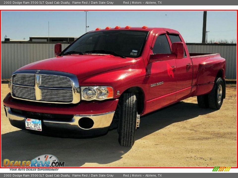 2003 Dodge Ram 3500 SLT Quad Cab Dually Flame Red / Dark Slate Gray Photo #1