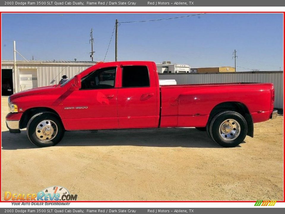 2003 Dodge Ram 3500 SLT Quad Cab Dually Flame Red / Dark Slate Gray Photo #2