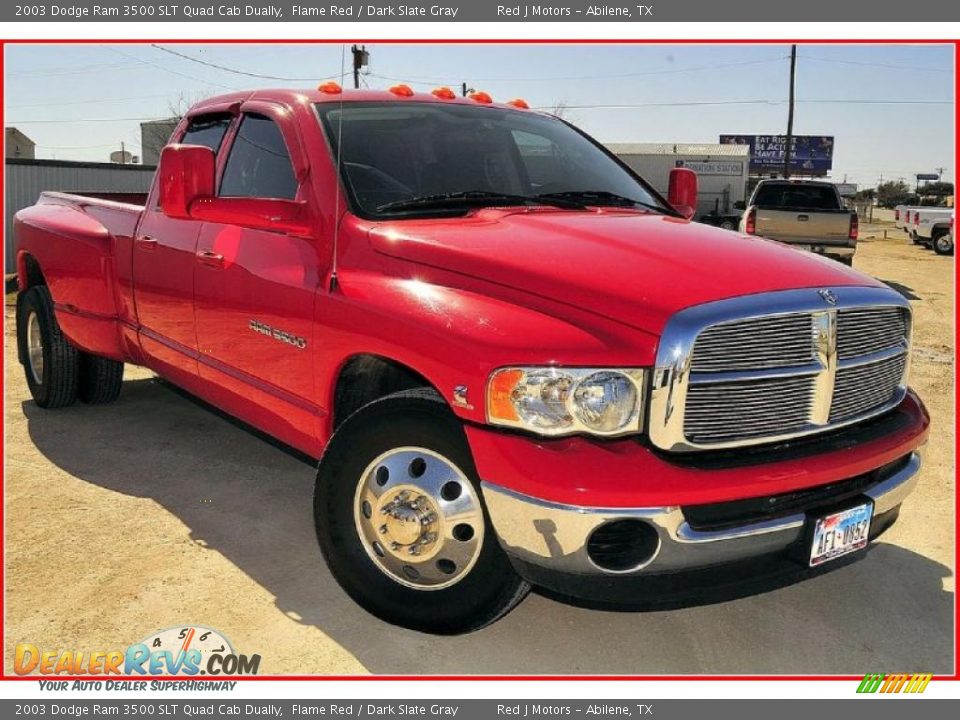 2003 Dodge Ram 3500 SLT Quad Cab Dually Flame Red / Dark Slate Gray Photo #10
