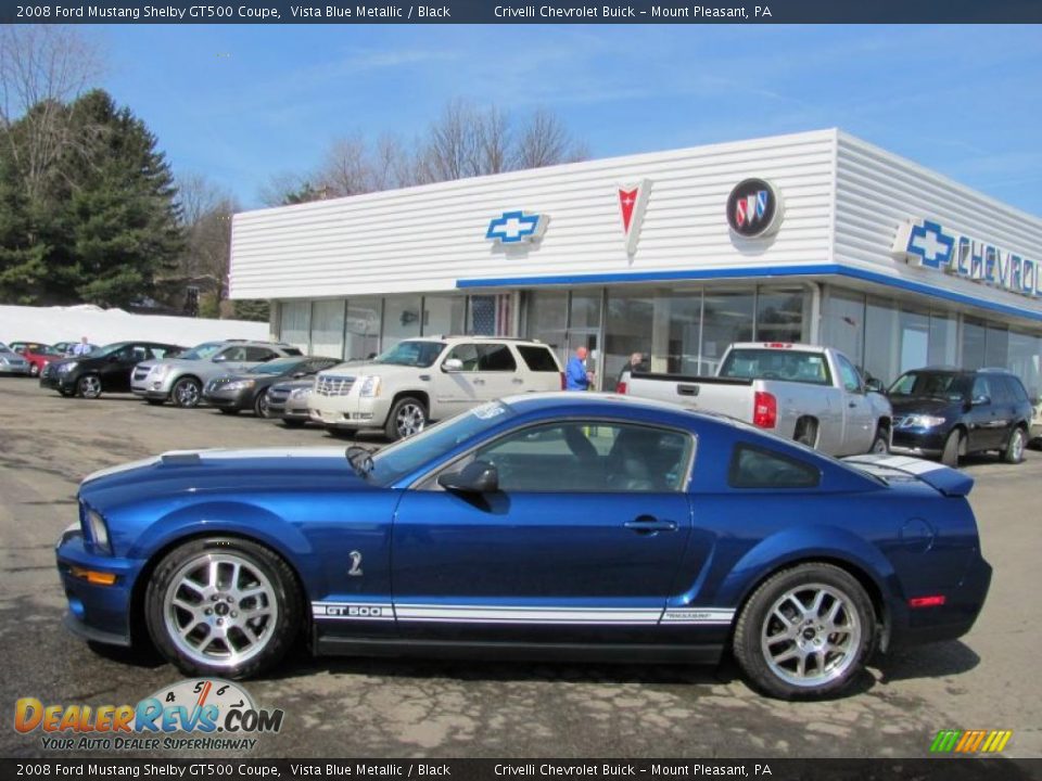2008 Ford Mustang Shelby GT500 Coupe Vista Blue Metallic / Black Photo #2