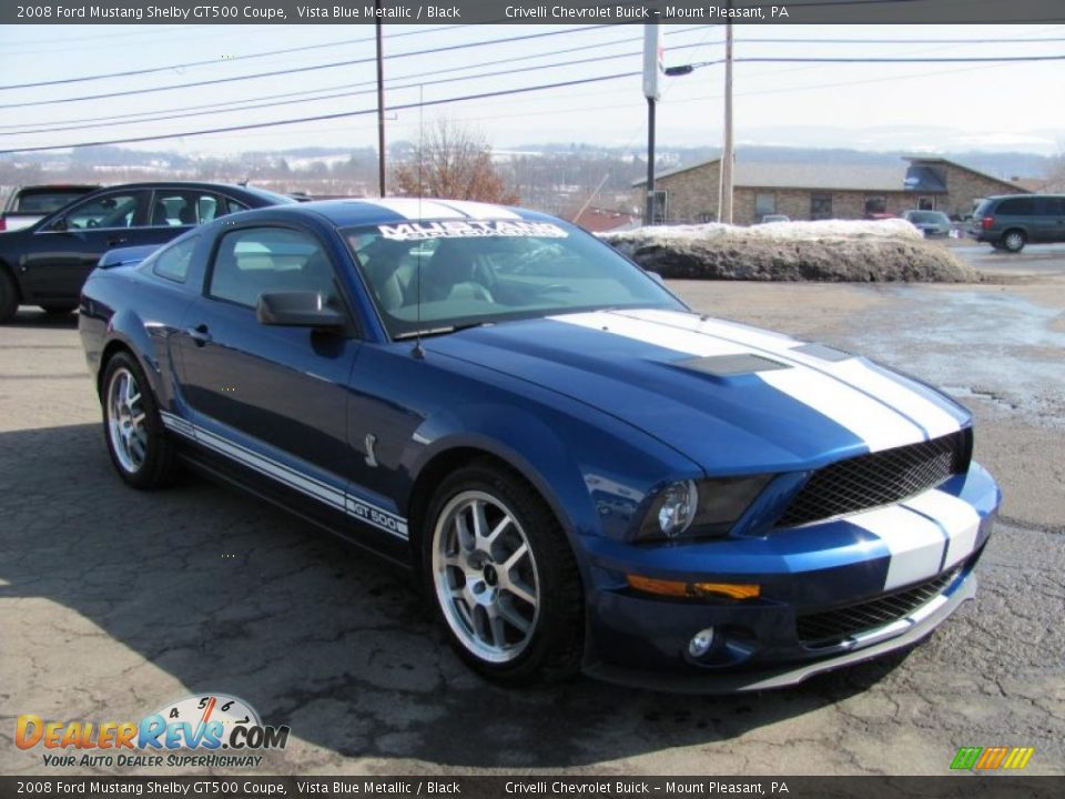 2008 Ford Mustang Shelby GT500 Coupe Vista Blue Metallic / Black Photo #4