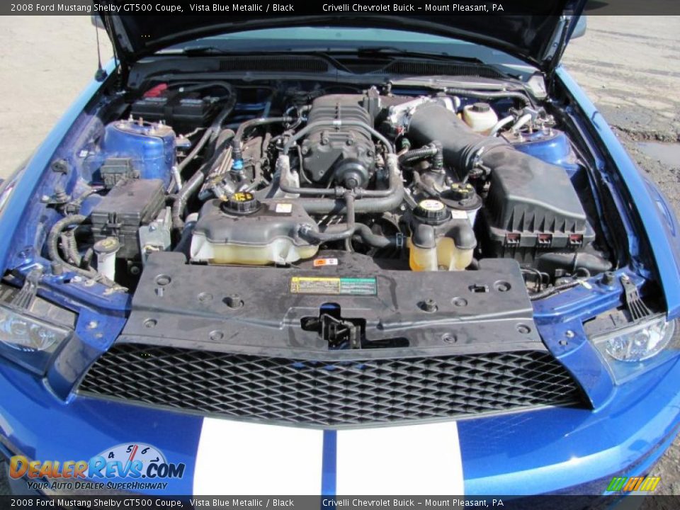 2008 Ford Mustang Shelby GT500 Coupe Vista Blue Metallic / Black Photo #6