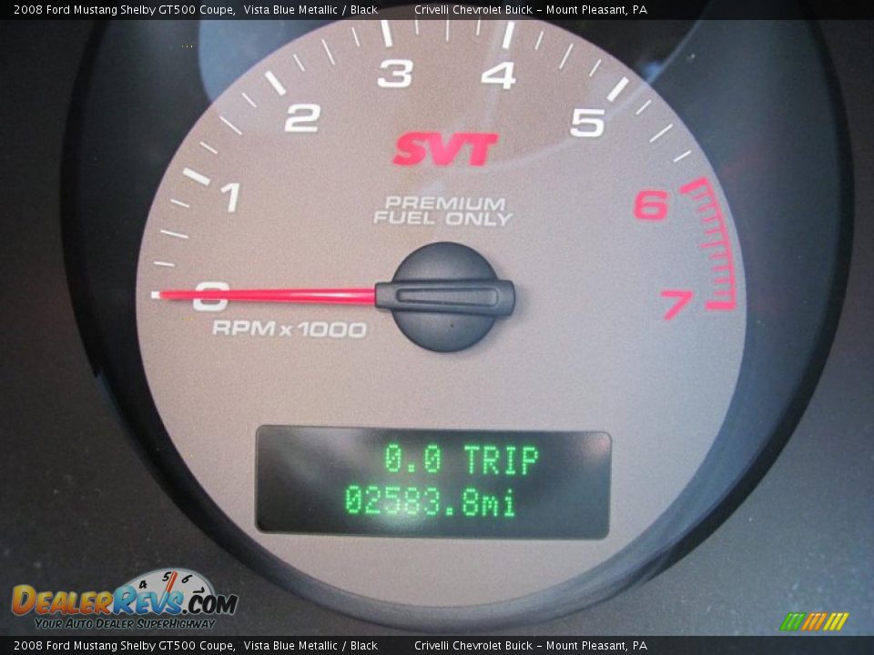 2008 Ford Mustang Shelby GT500 Coupe Vista Blue Metallic / Black Photo #9