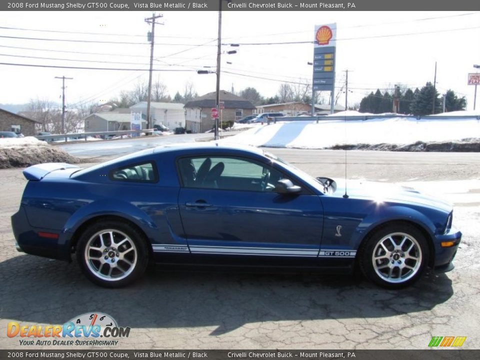 2008 Ford Mustang Shelby GT500 Coupe Vista Blue Metallic / Black Photo #12