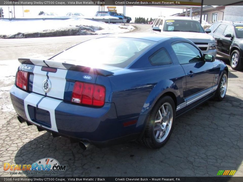 2008 Ford Mustang Shelby GT500 Coupe Vista Blue Metallic / Black Photo #13