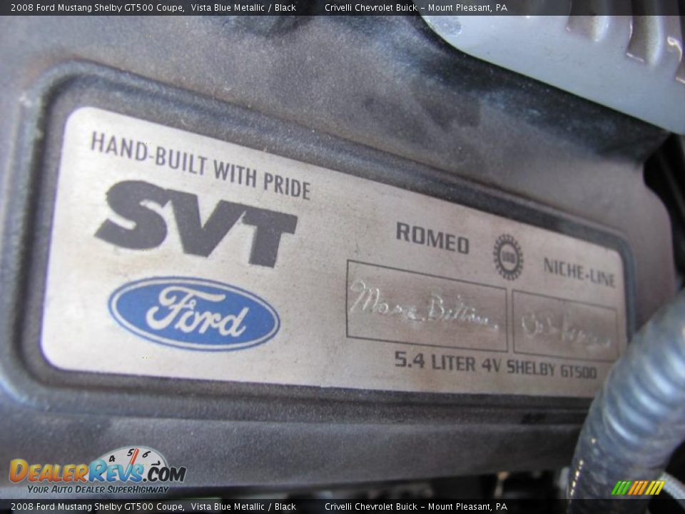 2008 Ford Mustang Shelby GT500 Coupe Vista Blue Metallic / Black Photo #23