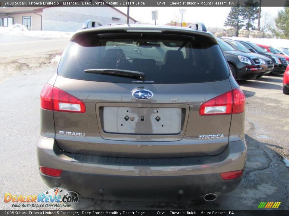2008 Subaru Tribeca Limited 5 Passenger Deep Bronze Metallic / Desert Beige Photo #3
