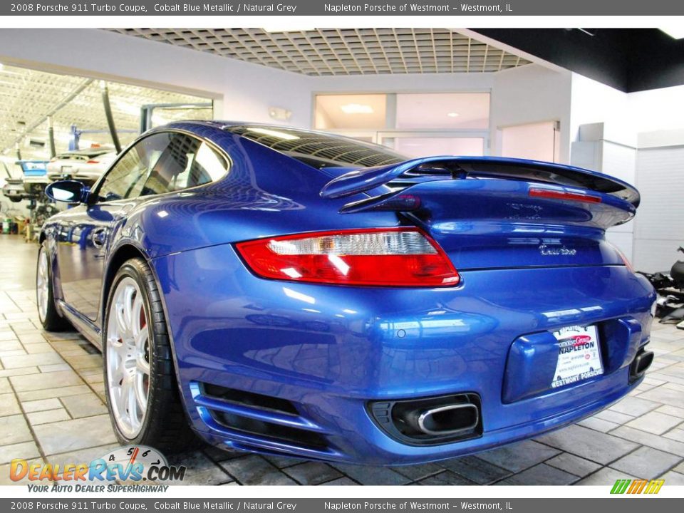 2008 Porsche 911 Turbo Coupe Cobalt Blue Metallic / Natural Grey Photo #4