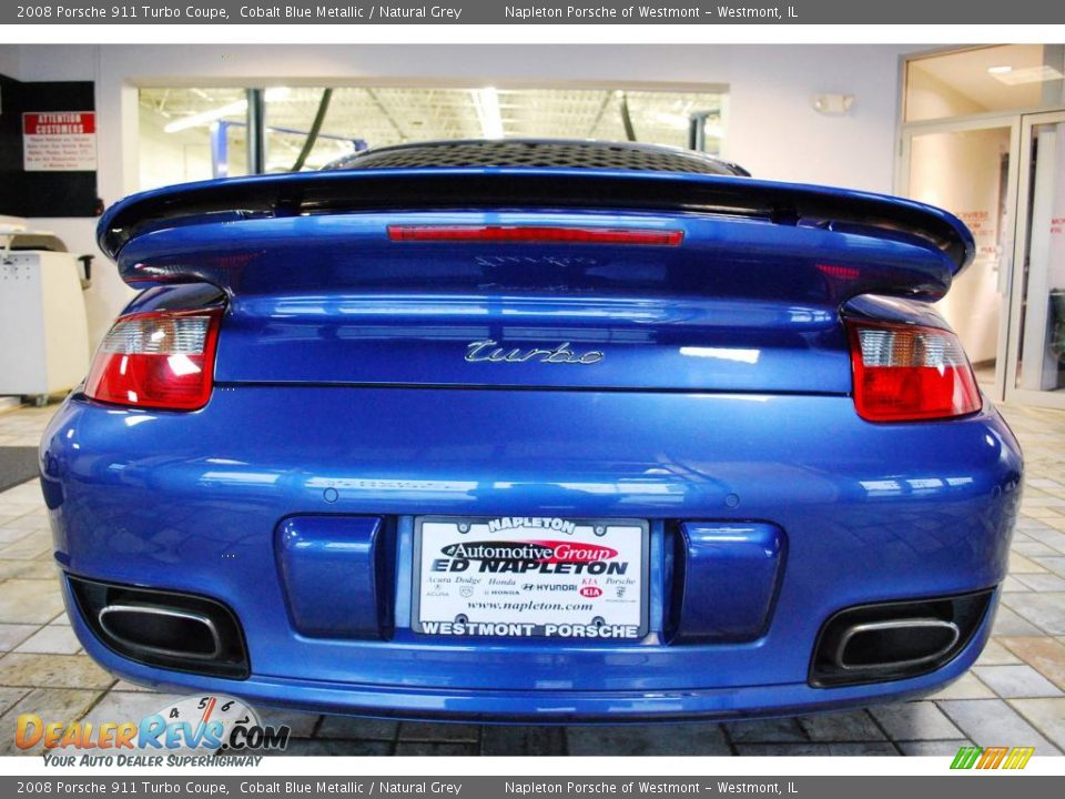 2008 Porsche 911 Turbo Coupe Cobalt Blue Metallic / Natural Grey Photo #5