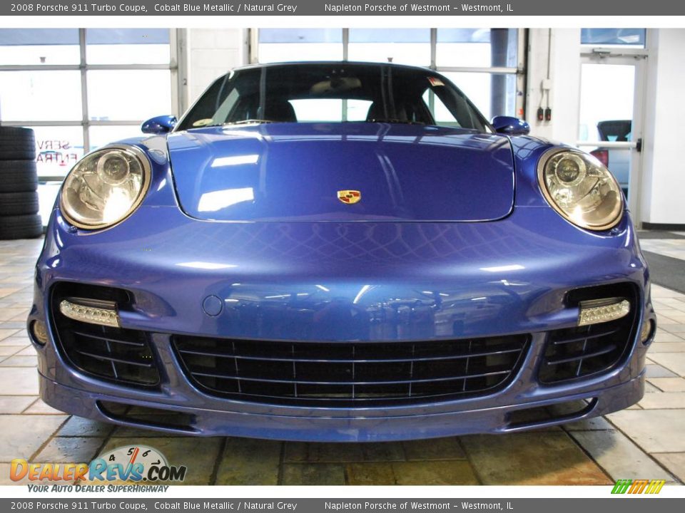 2008 Porsche 911 Turbo Coupe Cobalt Blue Metallic / Natural Grey Photo #9
