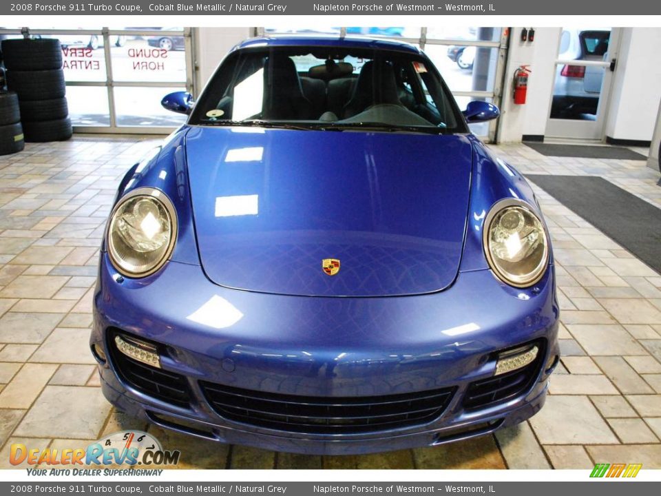 2008 Porsche 911 Turbo Coupe Cobalt Blue Metallic / Natural Grey Photo #10