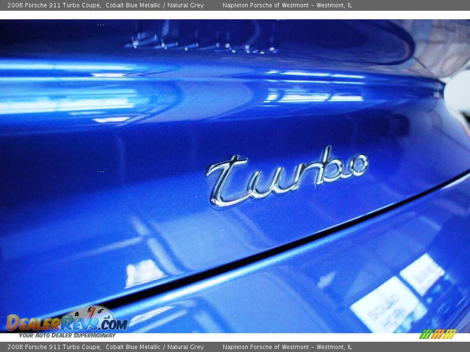 2008 Porsche 911 Turbo Coupe Cobalt Blue Metallic / Natural Grey Photo #12